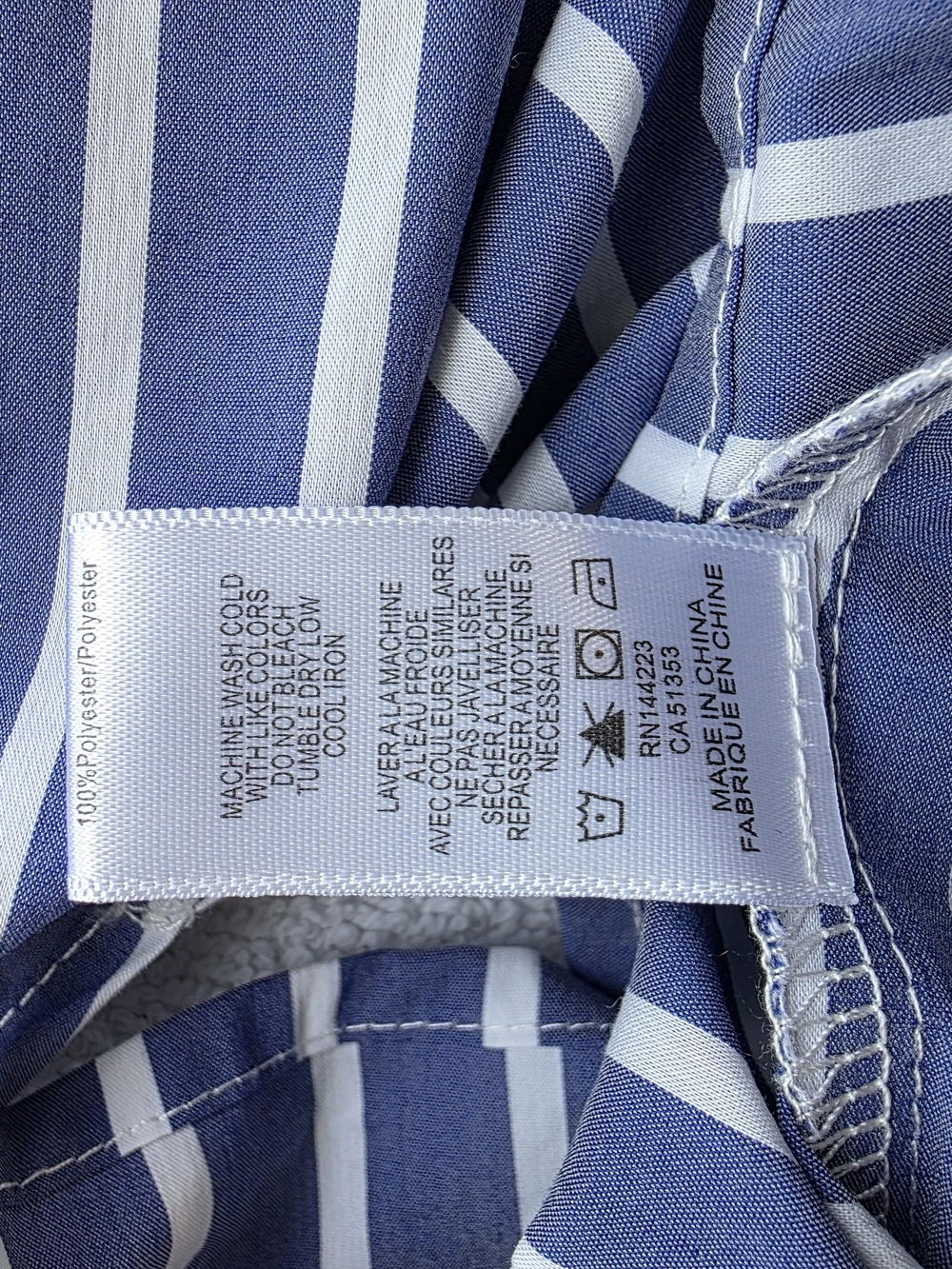 Bishop + Young Blue & White Striped Off Shoulder Ruffle Top Size M Resort Wear - Picture 7 of 10